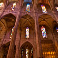 Insgesamt 61 Kirchenfenster bringen Licht in die riesige Kathedrale "La Seu"...