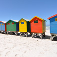 Der Strand von Muizenberg erstreckt sich über vierzig Kilometer Länge...