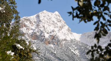Ein wahrlich seltener Anblick - die verschneiten Berge der Tramuntana!